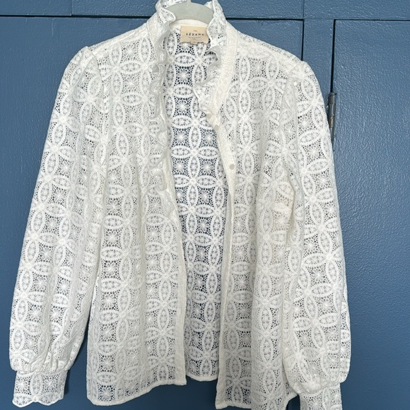 Sézane White Lace Blouse - Picture 8 of 9